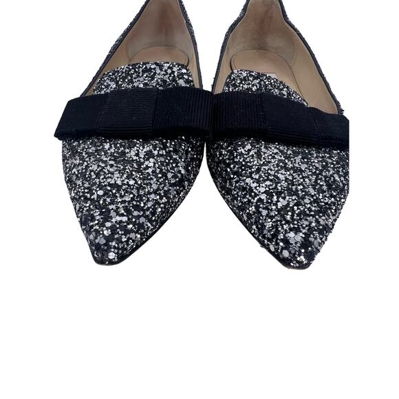 Jimmy Choo Gala Flats Size 6.5 black glitter - Picture 5 of 7